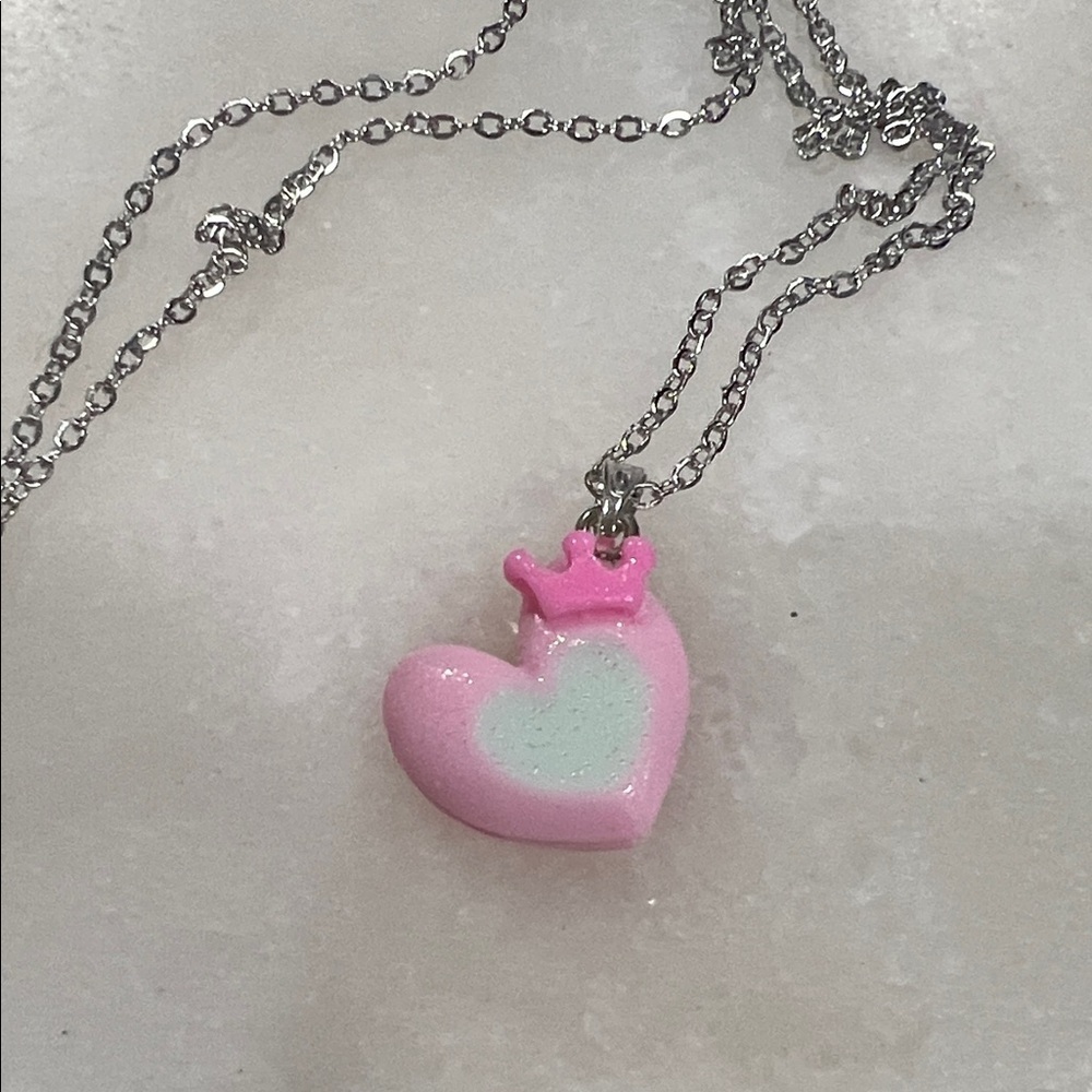 3/$30 Bundle • Charming Pink Heart Pendant Necklace